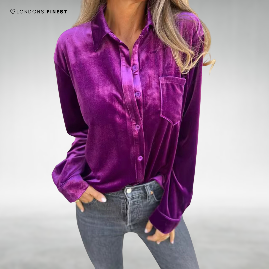 Aaliyah™ Elegant Velvet Women's Blouse