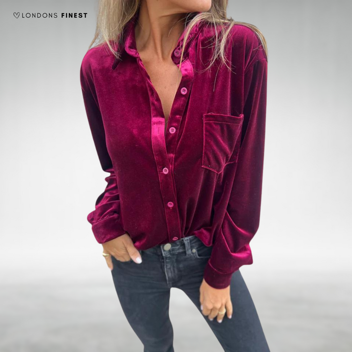 Aaliyah™ Elegant Velvet Women's Blouse