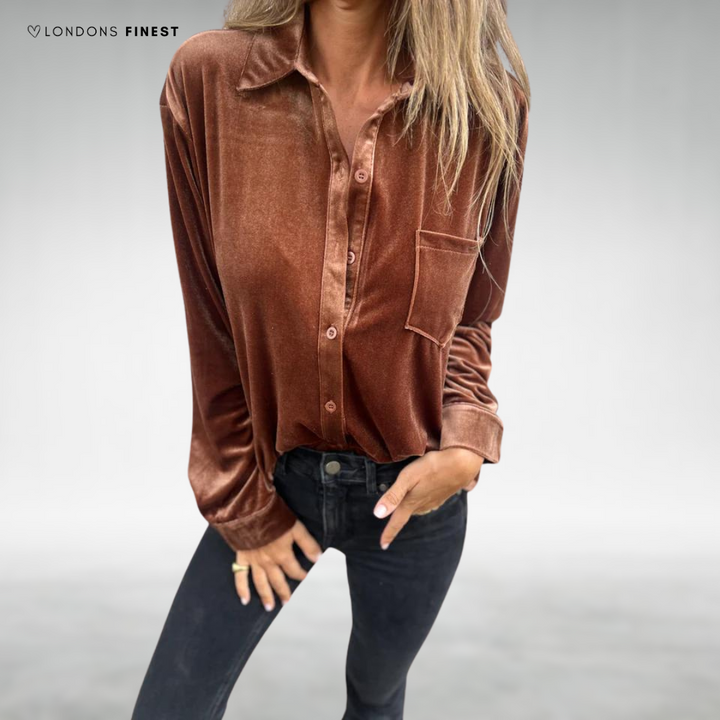 Aaliyah™ Elegant Velvet Women's Blouse